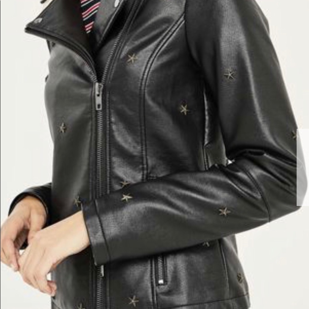 Long Tall Sally Faux Leather Star Studded Jacket 8